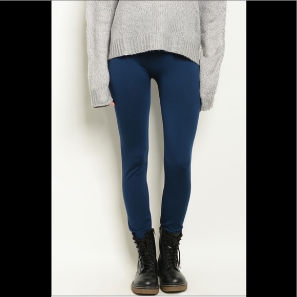 Fabric & Fabric OSFM NAVY Fleece Legging NIP - Picture 3 of 9